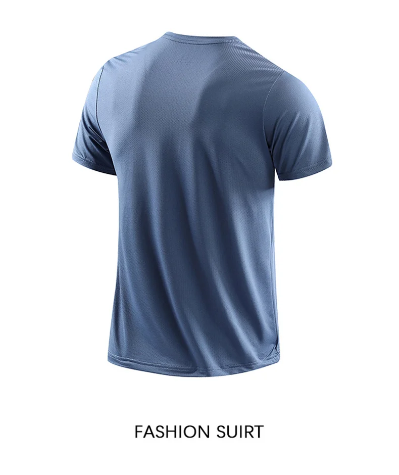 CHRLCK-T-shirt de course à séchage rapide pour homme, respirant, pour randonnée, pêche, doux, élastique, sport en plein air, chemise courte, été