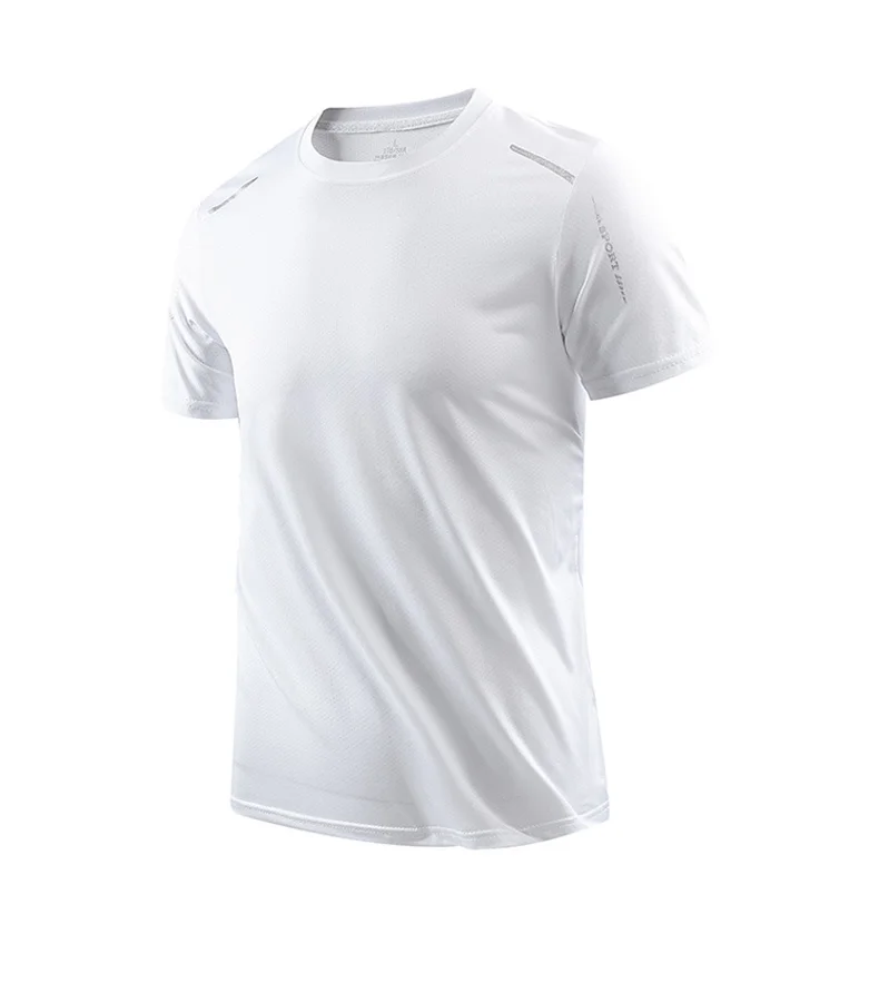 CHRLCK-T-shirt de course à séchage rapide pour homme, respirant, pour randonnée, pêche, doux, élastique, sport en plein air, chemise courte, été