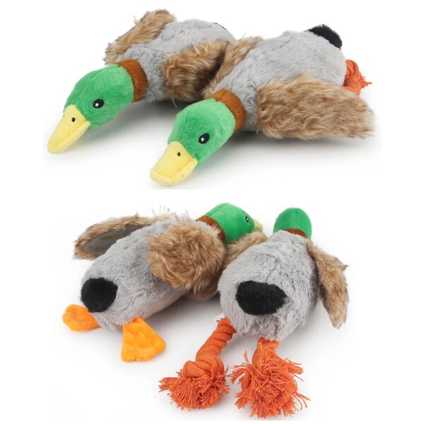 Cute Plush Duck Sound Pet Toy Animal Squeak Dog Toy Cleaning Tooth Dog Chew Rope Chew Toys for Small Medium Dogs Interactive Toy – Image 6