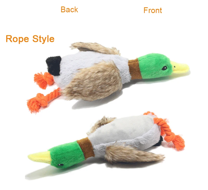 Cute Plush Duck Sound Pet Toy Animal Squeak Dog Toy Cleaning Tooth Dog Chew Rope Chew Toys for Small Medium Dogs Interactive Toy