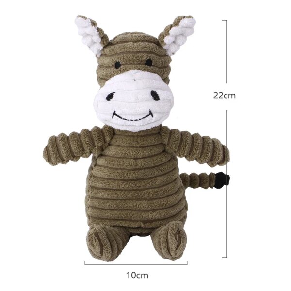 Plush Dog Toy Animals Shape Bite Resistant Squeaky Toys Corduroy Dog Toys for Small Large Dogs Puppy Pets Training Accessories – Image 4