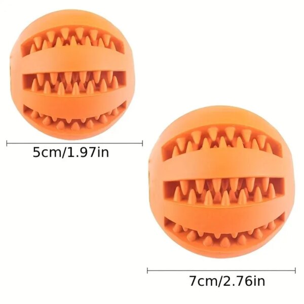 Dog Toy Ball, Nontoxic Bite Resistant Toy Ball for Pet Dogs Puppy Cat, Dog Pet Food Treat Feeder Chew Tooth Cleaning Ball – Image 3