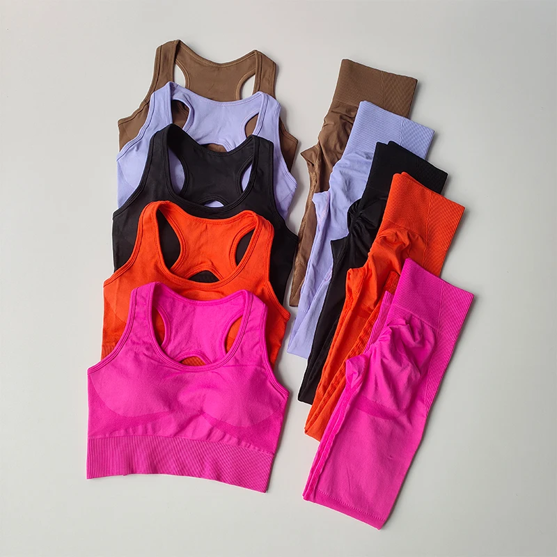Ensemble de soutien-gorge et leggings de sport pour femmes, 2 pièces.