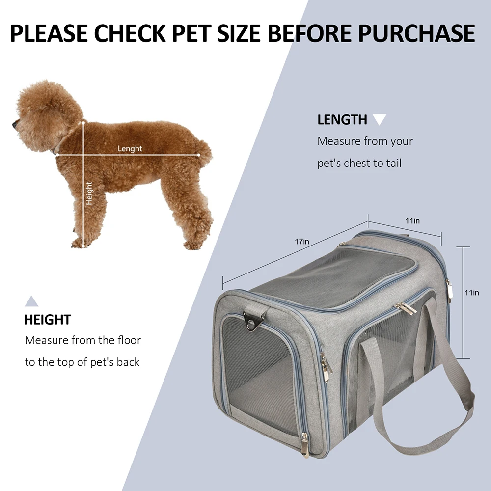 Sac de Transport latéral souple pour chien et chat, sac de voyage pour animaux de compagnie