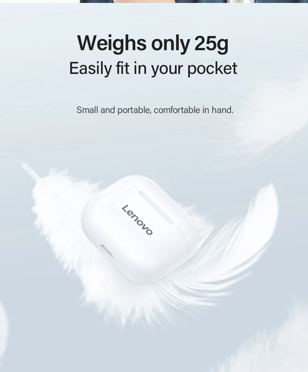 Lenovo - Écouteurs Sans Fil Bluetooth LP40 TWS, Commande Tactile