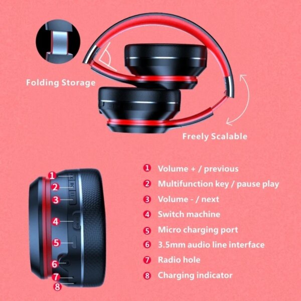 Bluetooth écouteurs, sans fil casque suppression du bruit HIFI stéréo – Image 5