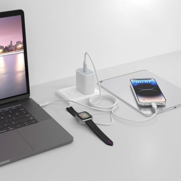 3en1 chargeur, avec entrée Lightning, chargeur sans fil USB, Universel – Image 3