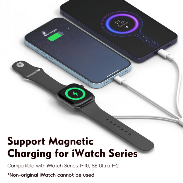 3en1 chargeur, avec entrée Lightning, chargeur sans fil USB, Universel – Image 6