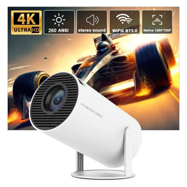 Projecteur, Home Cinéma intérieur et extérieur, HY300 Pro, 4K, Wifi6