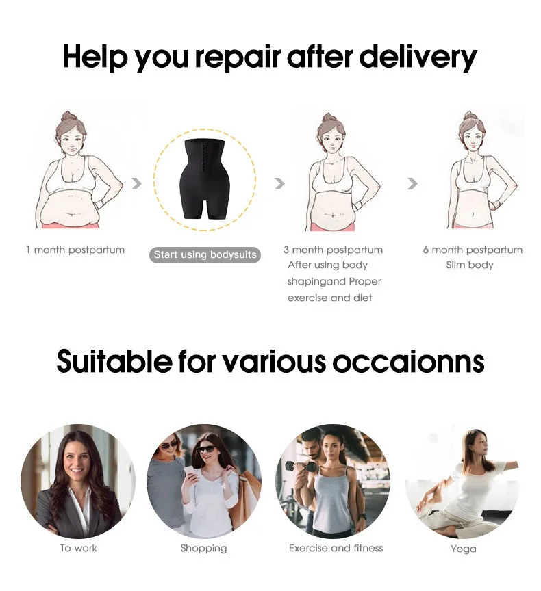 2 pièce sous-vêtements amincissants, taille haute