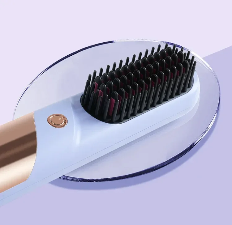 Peigne à cheveux lisses 2 en 1, conception de charge, rouleau de peigne, brosse à Air chaud