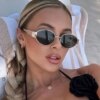 Lunettes de soleil, femme rétro tendance, métal ,UV400