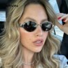 Lunettes de soleil, femme rétro tendance, métal ,UV400 – Image 3