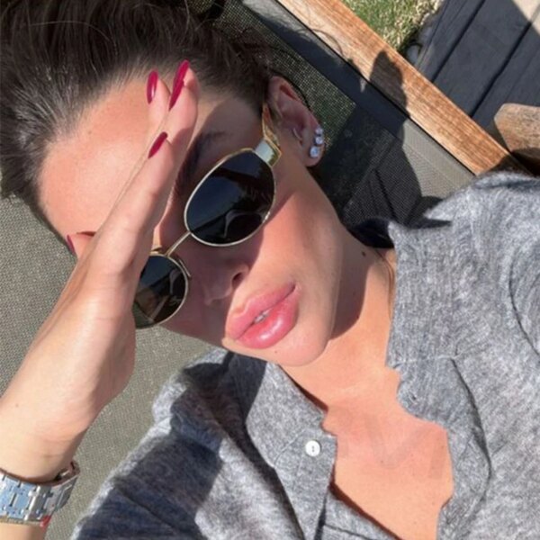Lunettes de soleil, femme rétro tendance, métal ,UV400 – Image 4