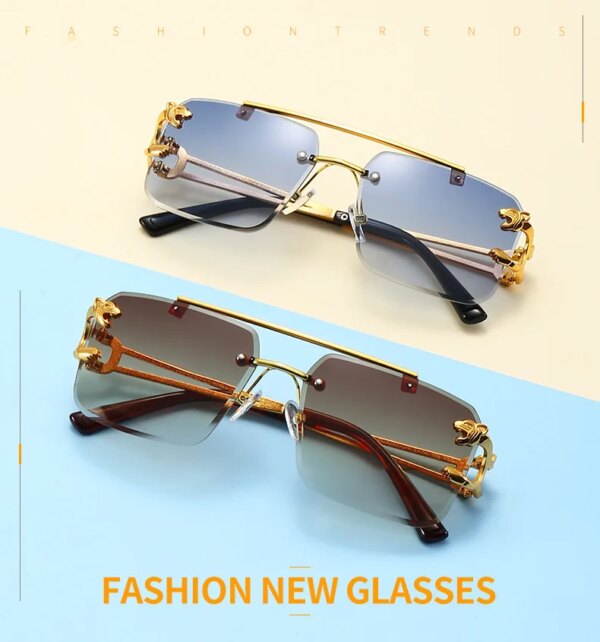 Lunettes De soleil carrées De luxe UNISEX, Vintage , mode rétro miroir – Image 3