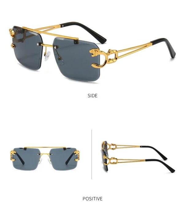 Lunettes De soleil carrées De luxe UNISEX, Vintage , mode rétro miroir – Image 5
