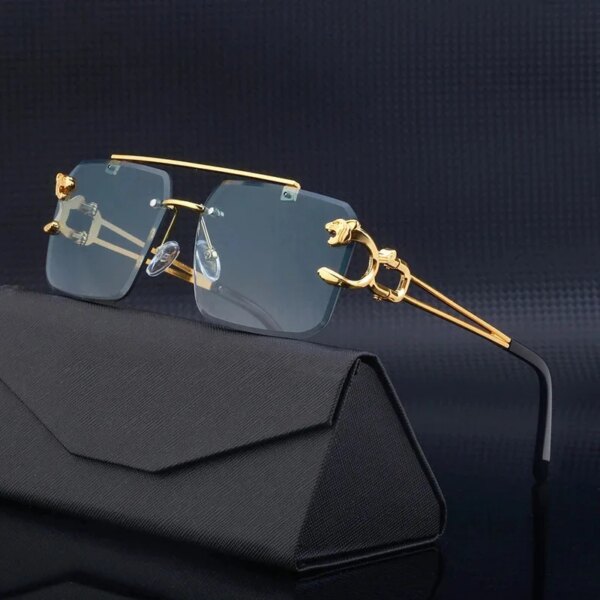 Lunettes De soleil carrées De luxe UNISEX, Vintage , mode rétro miroir