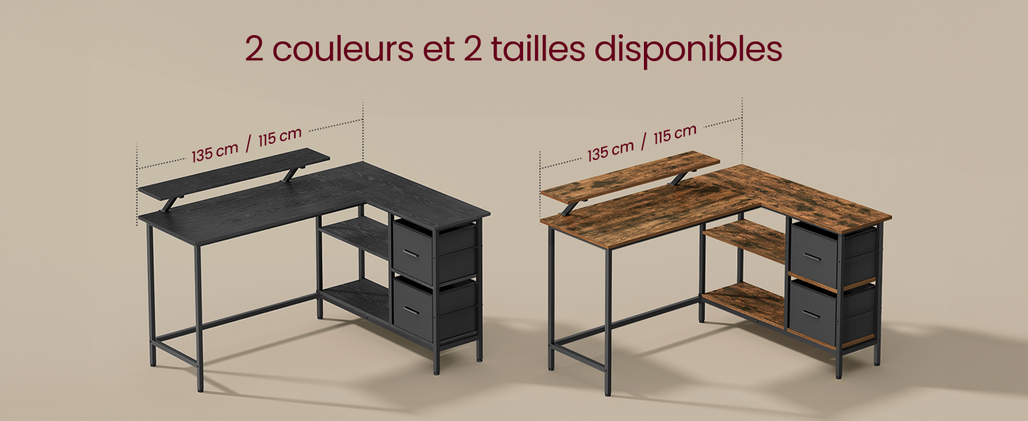 Bureau, Support pour Écran, Étagère Réglable Bureau, Support pour Écran, Étagère Réglable