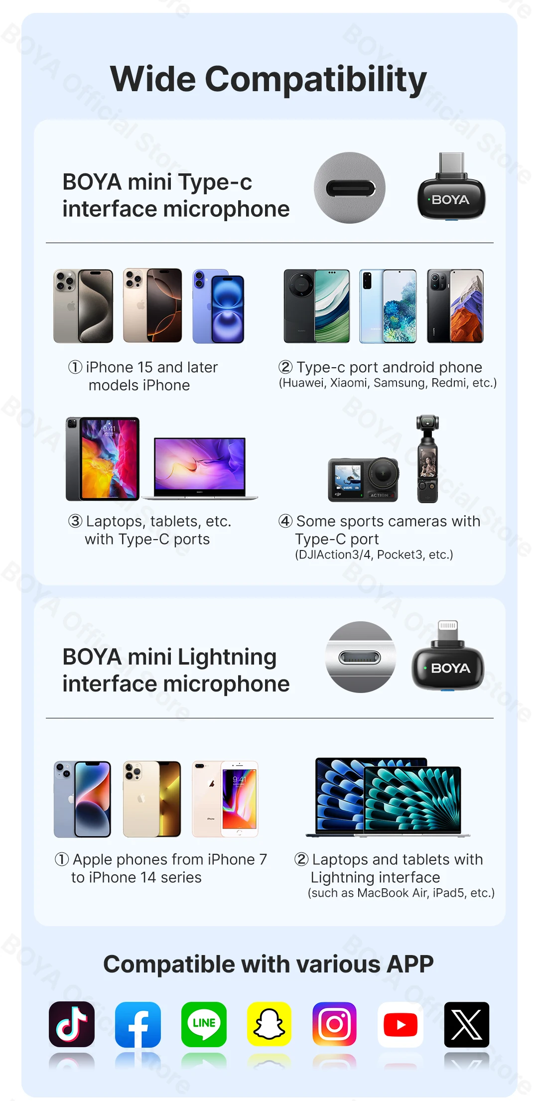 Mini Microphone sans fil, iPhone iPad Android type-c Mini Microphone sans fil, iPhone iPad Android type-c