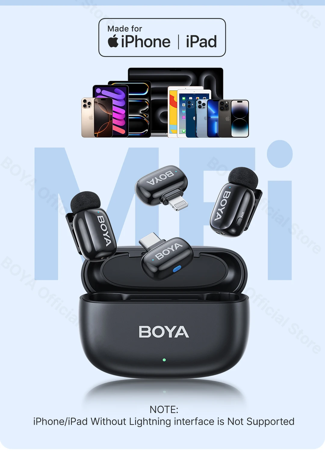 Mini Microphone sans fil, iPhone iPad Android type-c Mini Microphone sans fil, iPhone iPad Android type-c