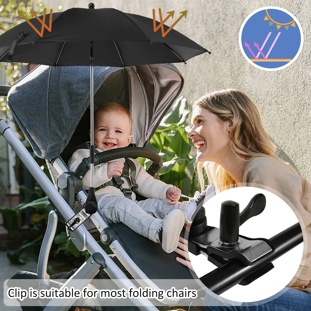Parasol de plage, Anti-Uv, pour chaise ou autre Parasol de plage, Anti-Uv, pour chaise ou autre