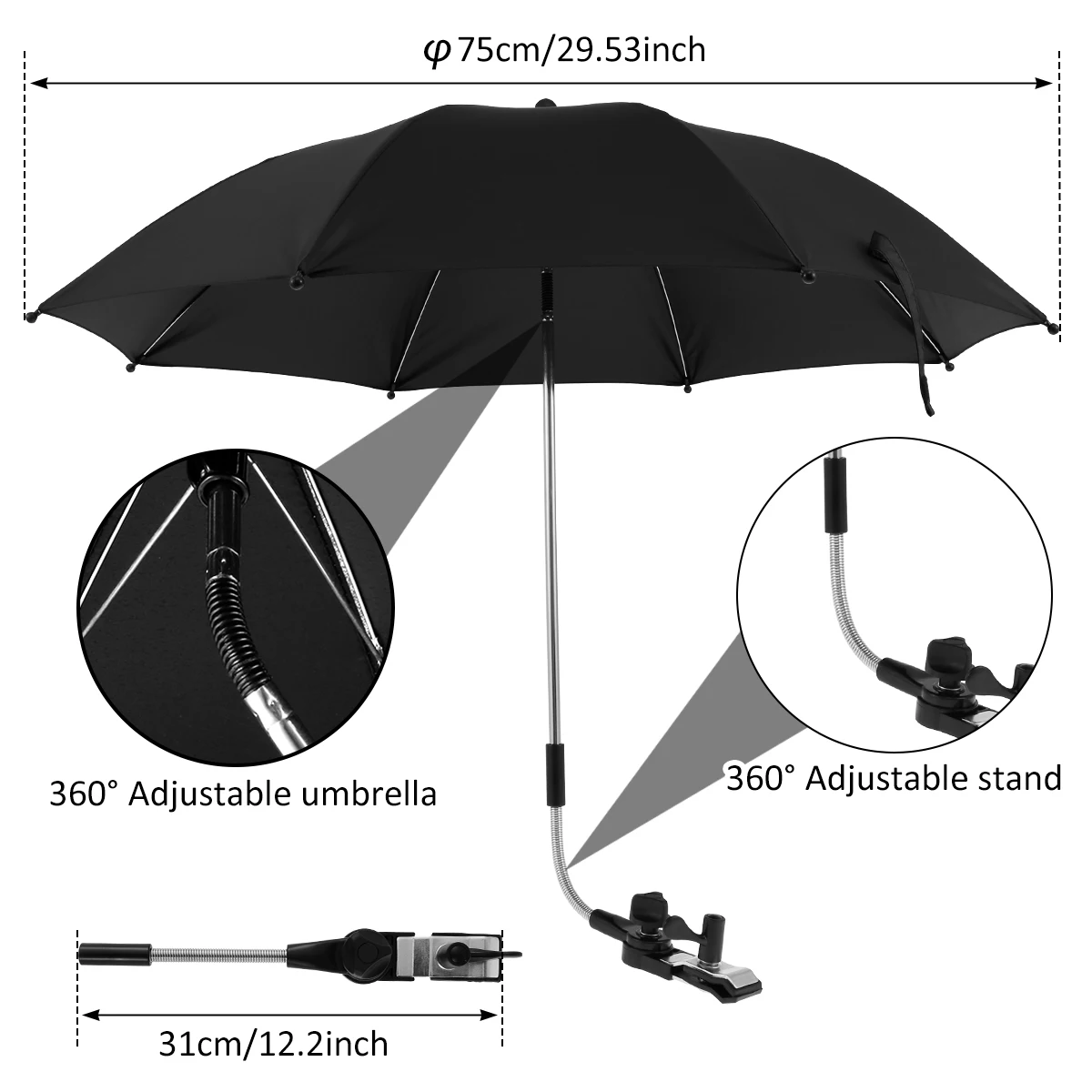 Parasol de plage, Anti-Uv, pour chaise ou autre Parasol de plage, Anti-Uv, pour chaise ou autre