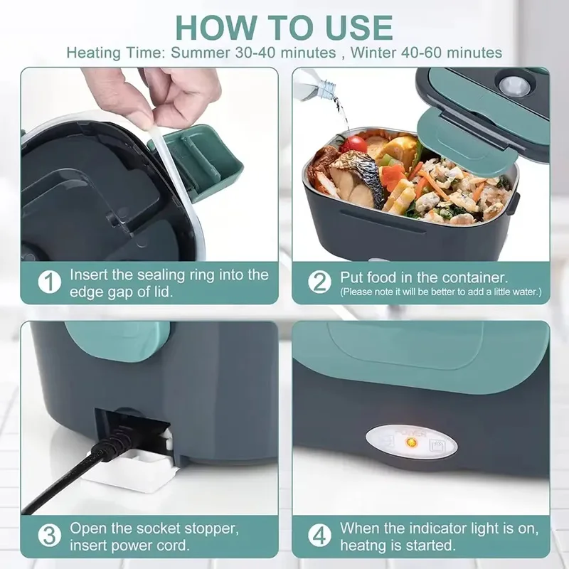 Boîte à lunch électrique, pour voiture ou maison, 1.5 L, 60W
