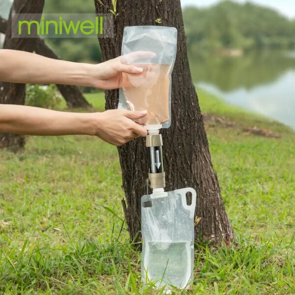 Kit de survie, filtre à eau extérieur portable avec sac, randonnée et voyages – Image 3
